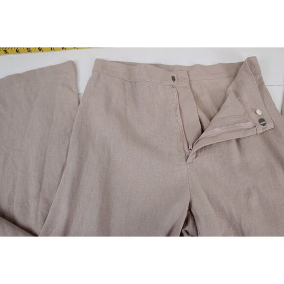 Rubber Ducky Productions Linen Blend Flare Leg Trousers Women S Rose Pink Pants - Picture 8 of 12